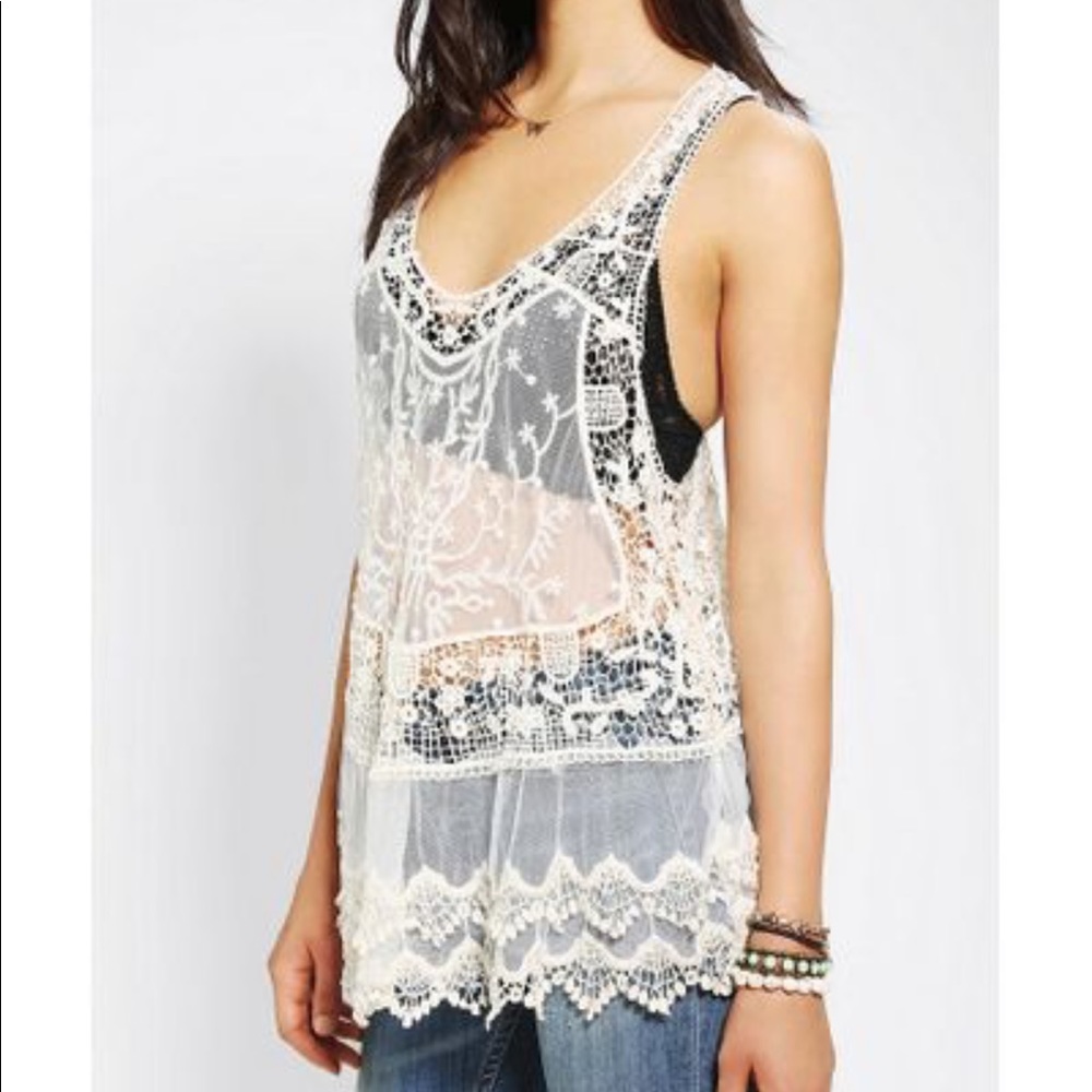 PINS & NEEDLES lace racerback tank